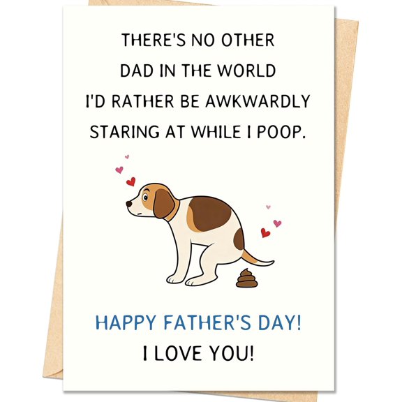 Funny Fathers Day Card, Dog Dad Fathers Day Card Gift, Dog Dad Gifts for Men Husband, Happy Father's Day Cards Gifts Decorations from Dog