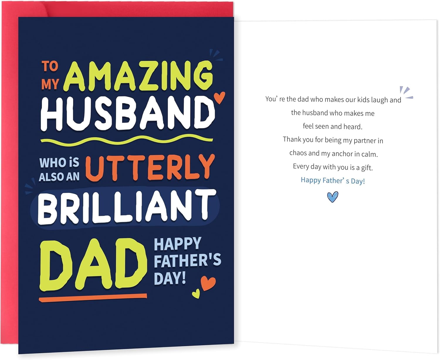 Funny Father's Day Card From Wife/Husband - Cheeky & Romantic Greeting Card With Envelope