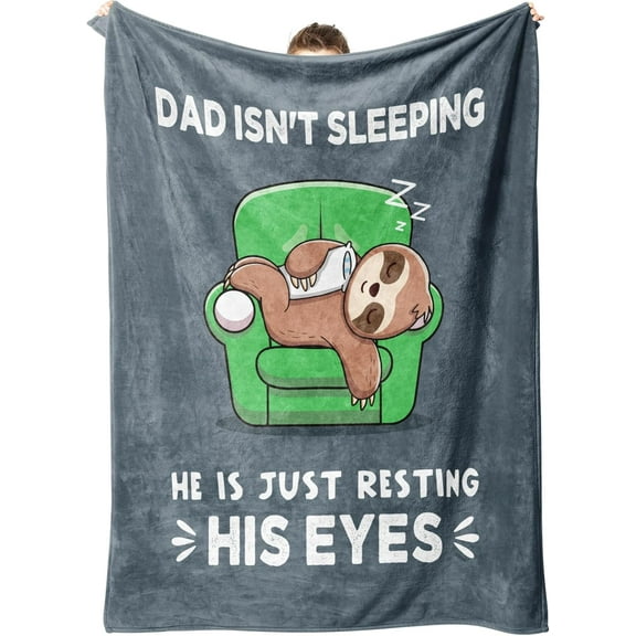 Funny Fathers Day Dad Gifts from Daughter Son Wife, Dad is Not Sleeping Blanket, Dads Birthday Gift, Funny Gifts for Dads, Father, Daddy