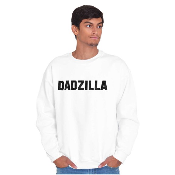 Funny Fathers Day Gift Dadzilla Men's Big & Tall Crewneck Sweatshirt Brisco Brands 3X
