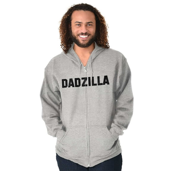 Funny Fathers Day Gift Dadzilla Zip Hoodie Sweatshirt Men Brisco Brands S