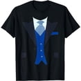 thumbnail image 1 of Funny Faux Fake Tuxedo Suit top with Vest and tie T-shirt T-Shirt, 1 of 5