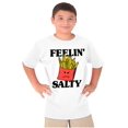 thumbnail image 1 of Funny Feelin Salty Fries Food Pun Crewneck T Shirts Boy Girl Teen Brisco Brands X, 1 of 6