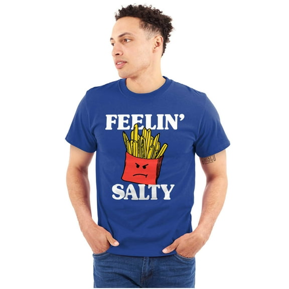Funny Feelin Salty Fries Food Pun Plus Size Crewneck Graphic Tee Shirt Brisco Brands 3X
