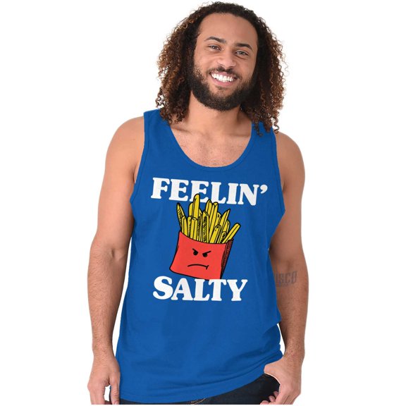 Funny Feelin Salty Fries Food Pun Plus Size Graphic Tank Top Brisco Brands 3X