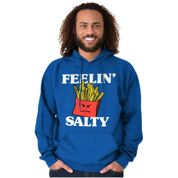 Funny Feelin Salty Fries Food Pun Unisex Plus Fleece Graphic Hoodie Brisco Brands 4X