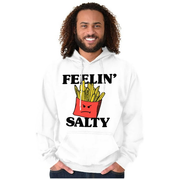Funny Feelin Salty Fries Food Pun Unisex Plus Fleece Graphic Hoodie Brisco Brands 5X