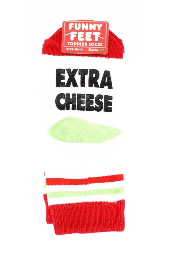 Funny Feet Toddler Socks: Extra Cheese