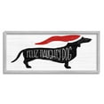 thumbnail image 1 of Funny Feliz Naughty Dog Dachshund Holiday Graphic Art Gray Framed Art Print Wall Art, 1 of 7