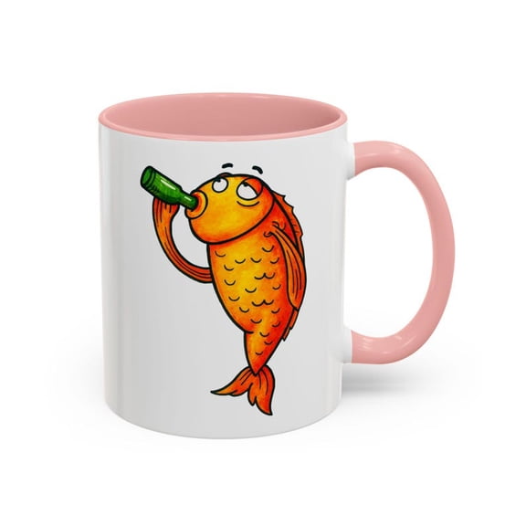 Funny FiS1H Drinking Beer Mug, TiP1SY GoldfiS1H C1Artoon Coffee Cup, Drink Like a FiS1H Pun Gift for Anglers, Bar Humor, Party Vibes, GifT1 Idea