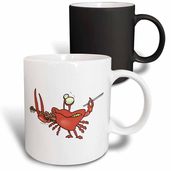 3drose, Funny Fiddler Crab Cartoon, 11oz Magic Transforming Mug