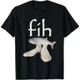 thumbnail image 1 of Funny Fih Misspelled Fish and Sneakers Meme Unisex Graphic Short Sleeve Casual T-Shirt, 1 of 6