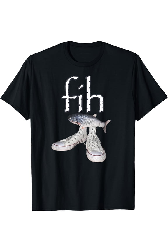 Funny Fih Shoes Cartoon Fish Humor T-Shirt for Lighthearted Style