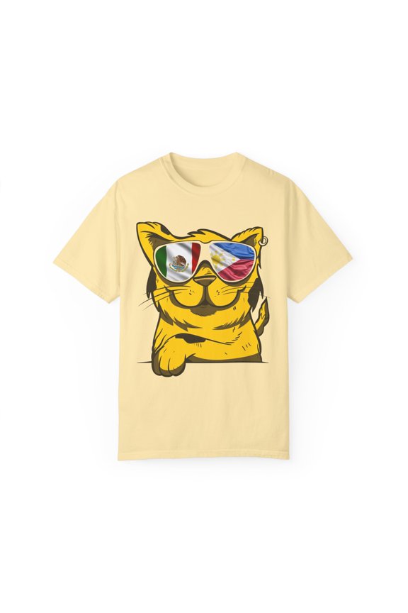 Funny Filipino Kitten Enthusiasts Mexican Women Men Pinoy Humorous Asians Mexico Kitties Puns Philippines Unisex Garment-Dyed T-shirt
