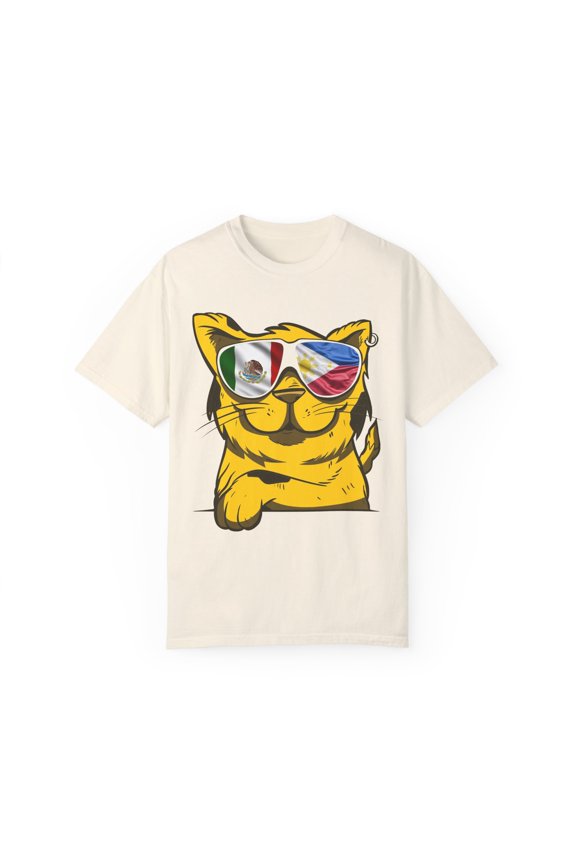 Funny Filipino Kitten Enthusiasts Mexican Women Men Pinoy Humorous Asians Mexico Kitties Puns Philippines Unisex Garment-Dyed T-shirt