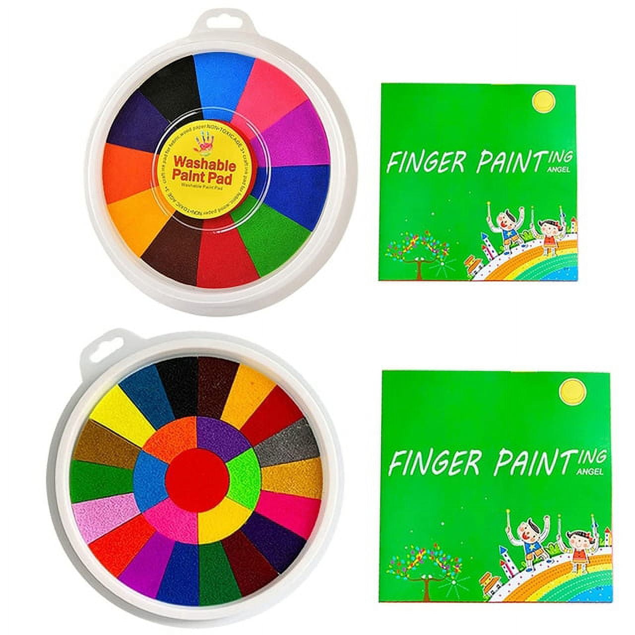 Funny Finger Painting Kit for toddlers 1-3 Washable Paint Palm Hand  Graffiti DIY Painting School Painting for Kids, 25 Colors