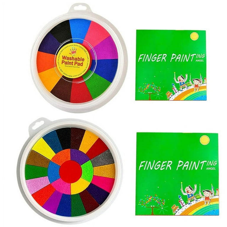 Finger Paint Set for Kid's Crafts with Paper Pad and Stamps