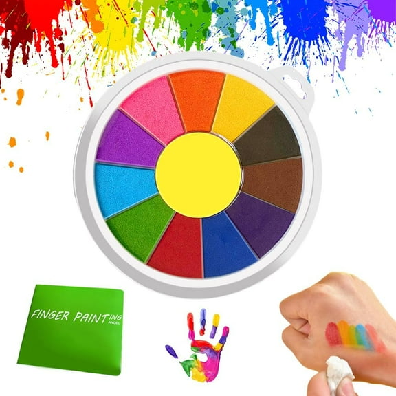 Funny Finger Painting Kit, Kids Washable Finger Paint Set Funny Finger Paint Kit and Book,Fin ger Drawing Crafts Mud Painting (6 colors)