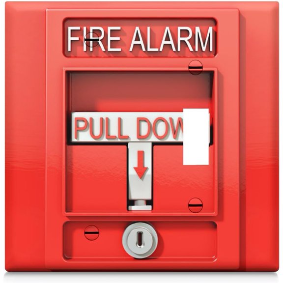 Funny Fire Alarm Bell Light Switch Cover Plates 1 Toggle 1 Blank Light Switch Plates Outlet Covers Decorative Covers Switch Plate Electrical Wall Plate for Bathroom Home Decor 4.6 * 4.5 Inch