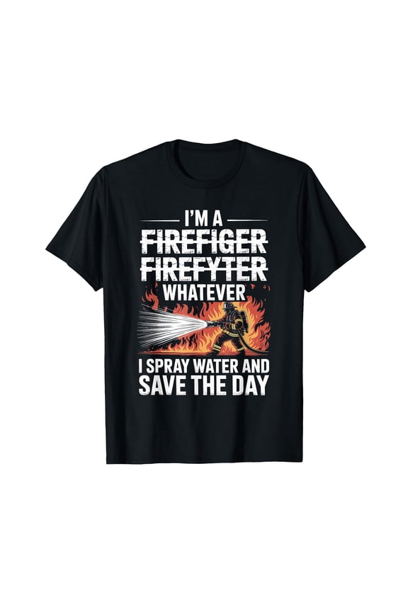 Funny Firefighter T-Shirt with Playful Design for Fireman Humor Enthusiasts