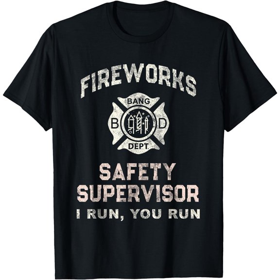 Funny Fireworks Safety Supervisor Dad Boom Squad Director T-Shirt