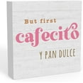 thumbnail image 1 of Funny But First Cafecito Coffee Bar Sign, Home Office Desk Coffee Station Bar Table Decor, Humor But First Coffee Kitchen Sign Counter Shelf Decor Gifts For Coffee Lovers 7x7 Inch, 1 of 5