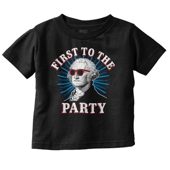 Funny First to the Party Washington Toddler Boy Girl T Shirt Infant Toddler Brisco Brands 18M