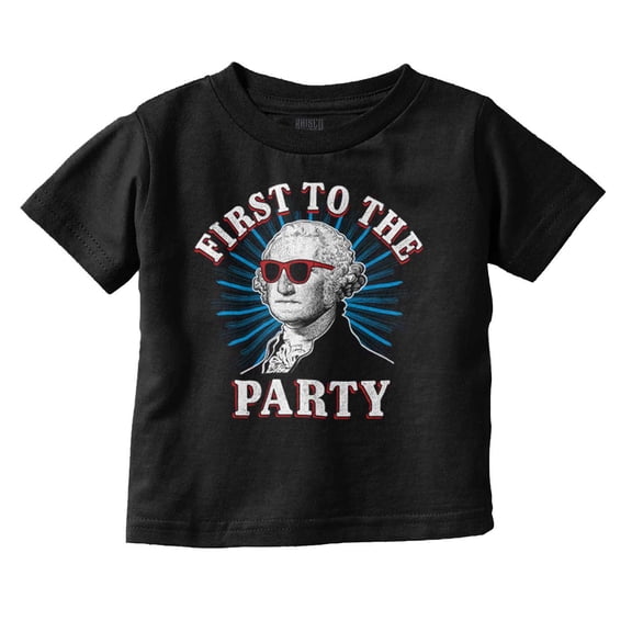 Funny First to the Party Washington Toddler Boy Girl T Shirt Infant Toddler Brisco Brands 6M