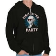 thumbnail image 1 of Funny First to the Party Washington Unisex Fleece Graphic Zip Up Hoodie Brisco Brands 5X, 1 of 6