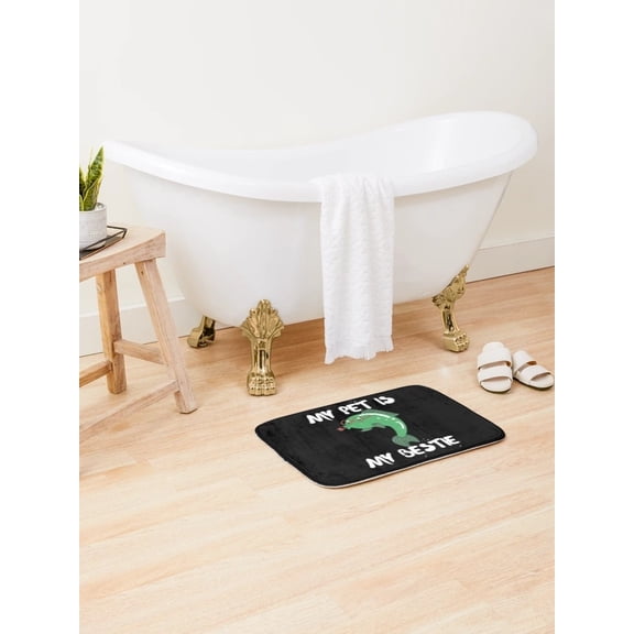 Funny Fish Bath Mat, My Pet Is My Bestie Bathroom Rug for Pet Lovers