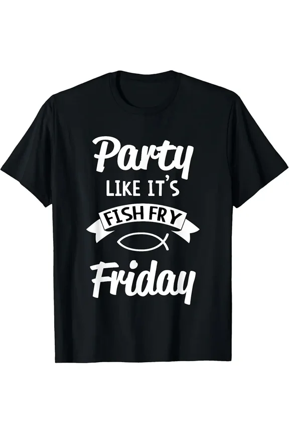 Funny Fish Fry Friday Religious Unisex Graphic Short Sleeve T-Shirt