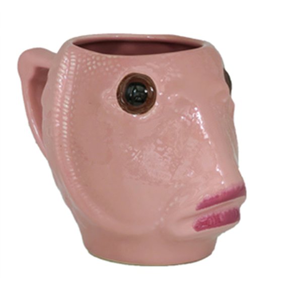Funny Fish Head Shape Cup Large Cup 450ml Nonslip Easy Cleaning Ceramic Texture