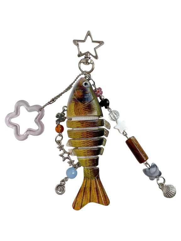 Funny Fish Keychain, Lifelike Fish Keyring Key Chain Aesthetic Y2K Purse Charms Keychain Accessories Fishing Gifts