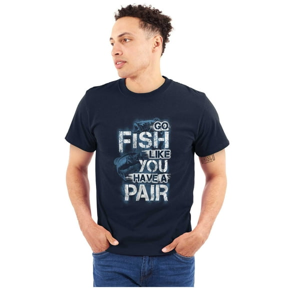 Funny Fish Like You Have Pair Joke Men's Big & Tall Crewneck Graphic Tee Brisco Brands 2X