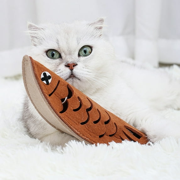 Funny Fish Shape Leaking Food Toy Bite-resistant Sniffing Puzzle Doll Tooth Cleaning Molar Toys for Dogs Cats