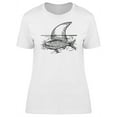 thumbnail image 1 of Funny Fish With Shark Fin T-Shirt Women -Image by Shutterstock, Female Medium, 1 of 2