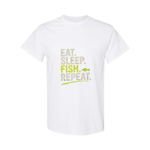 Funny Fisherman And Angler Hobby Quote Eat Sleep Fish Repeat Unisex T-Shirt, up to size 5XL