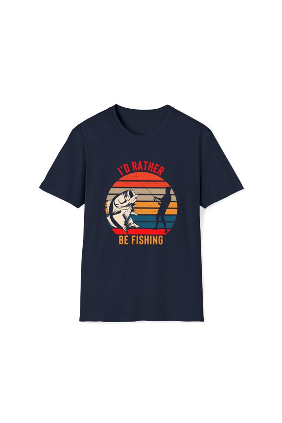 Funny Fisherman T-Shirt, I'd Rather Be Fishing, Fishing Gift, Fishing Shirt