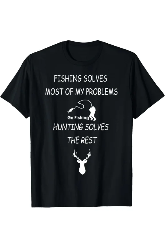 Funny Fishing And Hunting Gift Christmas Humor Hunter Graphic Unisex T-Shirt up to size 5XL