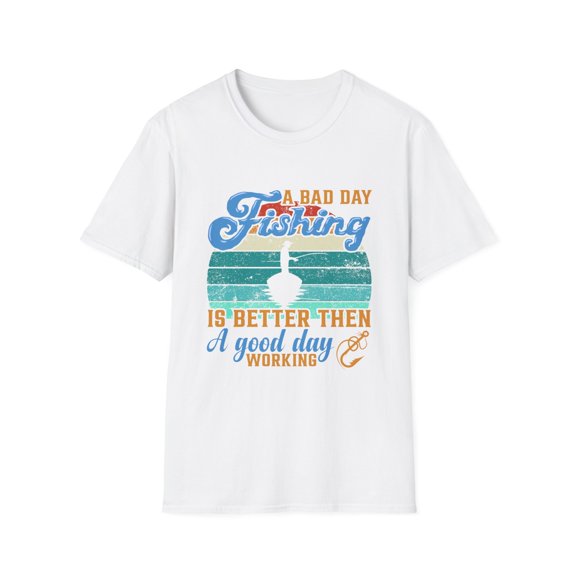 Funny Fishing Angler Boater Graphic Working Novelty Tees