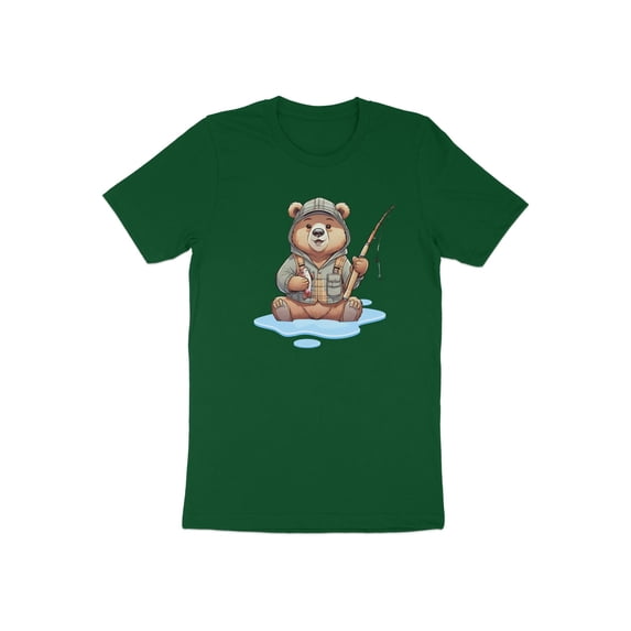 Funny Fishing Bear Fisher Fisherman Fish Gift Men Women Kids T-Shirt Fishing Lover Cute Bear Birthday Holiday Presents Men Women Tshirt