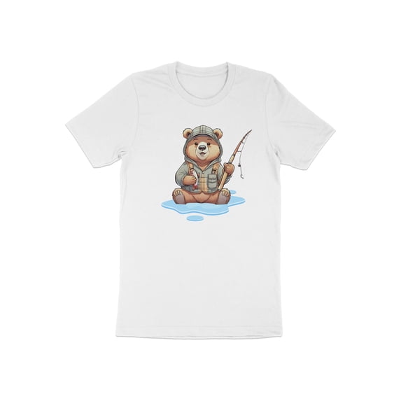 Funny Fishing Bear Fisher Fisherman Fish Gift Men Women Kids T-Shirt Fishing Lover Cute Bear Birthday Holiday Presents Men Women Tshirt