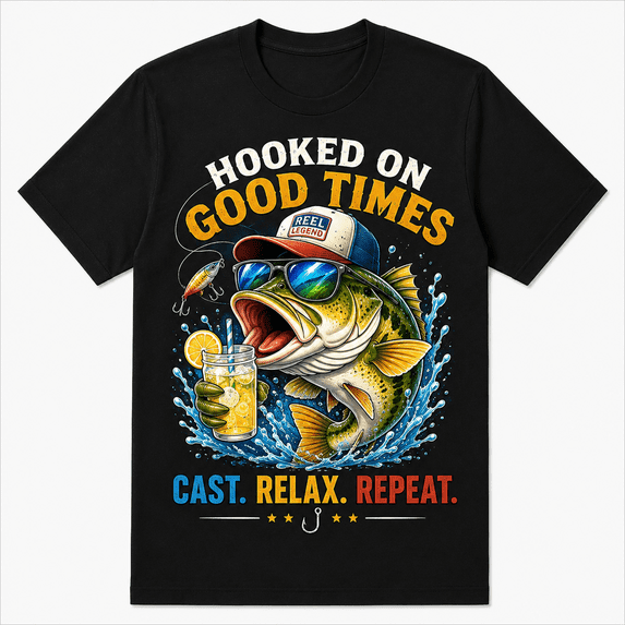 Funny Fishing Beer T-Shirt for Men, Vintage Cartoon Fish with Sunglasses Graphic Tee, Fisherman Humor Graphic Shirt, Casual Summer Short Sleeve Crew Neck Gift for Dad Anglers