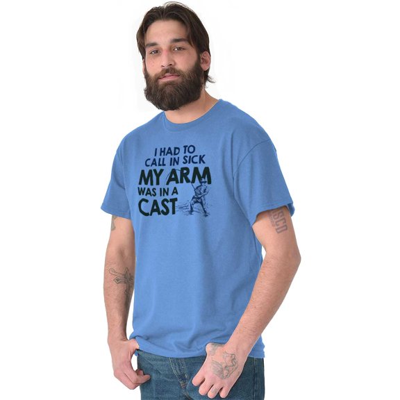 Funny Fishing Cast Pun Fisher Humor Men's Big & Tall Crewneck Graphic Tee Brisco Brands 3X