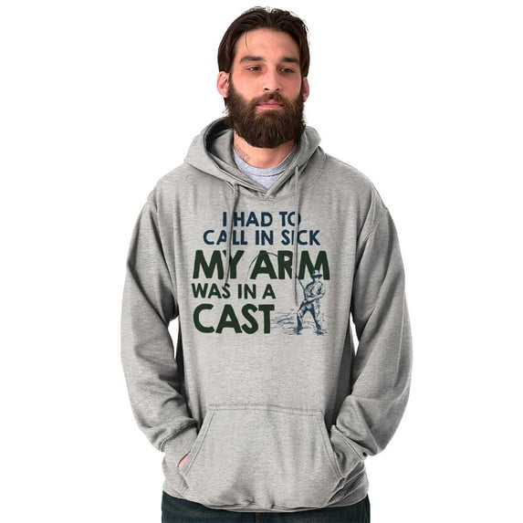 Funny Fishing Cast Pun Fisher Humor Men's Big & Tall Graphic Hoodie Brisco Brands 4X