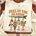 thumbnail image 1 of Funny Fishing Christmas Sweatshirt, Rustic Santa Sweatshirt, Reindeer Snowman Nutcracker Sweatshirt, 1 of 4