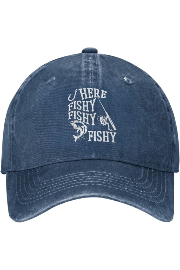Funny Fishing Hat Here Fishy Fishy Fishy Cap Men Baseball Hats Cute Hat