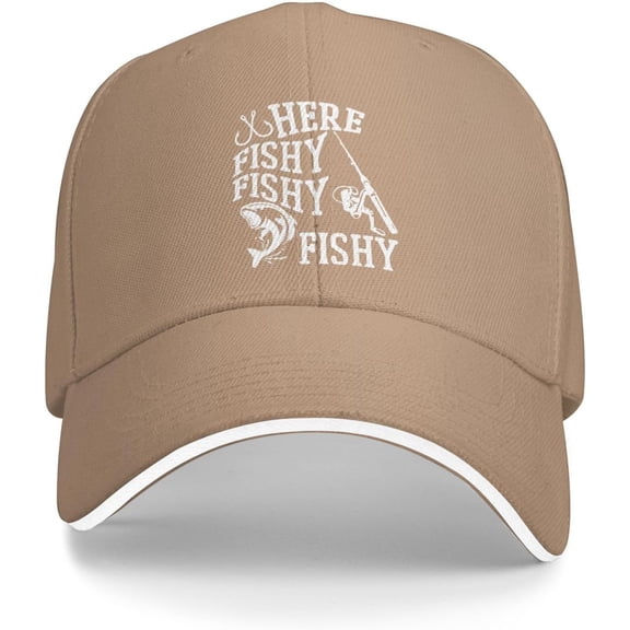 Funny Fishing Hat Here Fishy Fishy Fishy Hat for Men Dad Hat Cute Hats