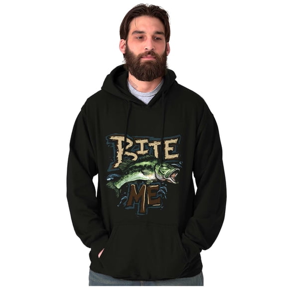 Funny Fishing Humor Bite Me Joke Hoodie Sweatshirt Women Men Brisco Brands L