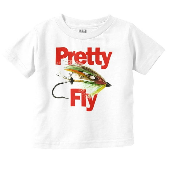Funny Fishing Humor Pretty Fly Joke Toddler Boy Girl T Shirt Infant Toddler Brisco Brands 6M